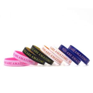 Color Coated Personalized Silicone Wristbands